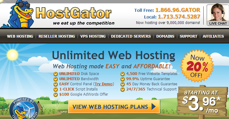  Hostgator hosting