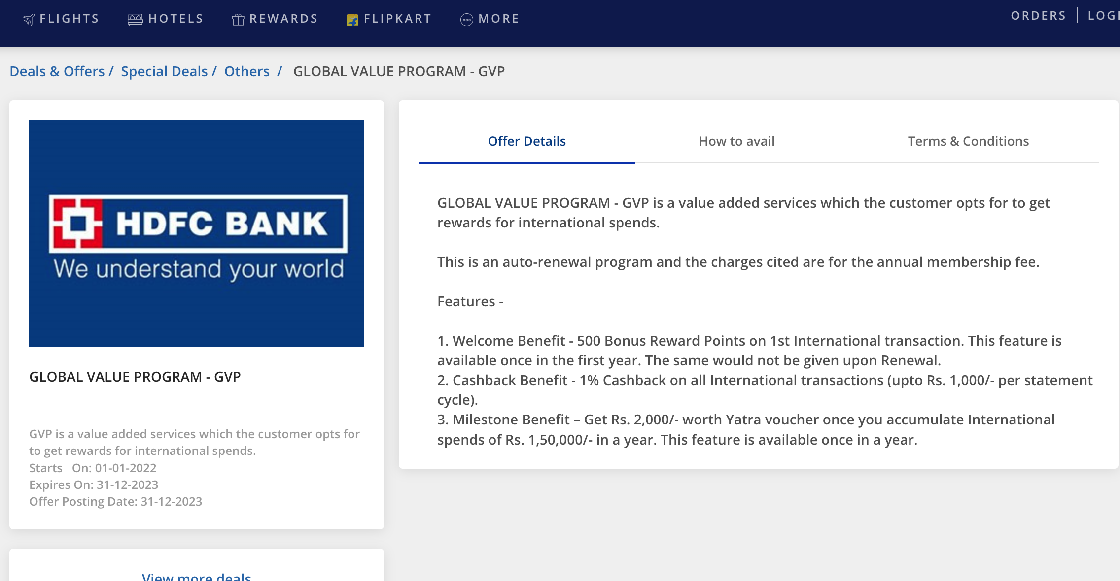 HDFC Global Value Program - Enable, Features and Rewards 2023 4